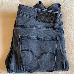 Women’s Gray Levi 721 High Rise Skinny Jeans Size 27